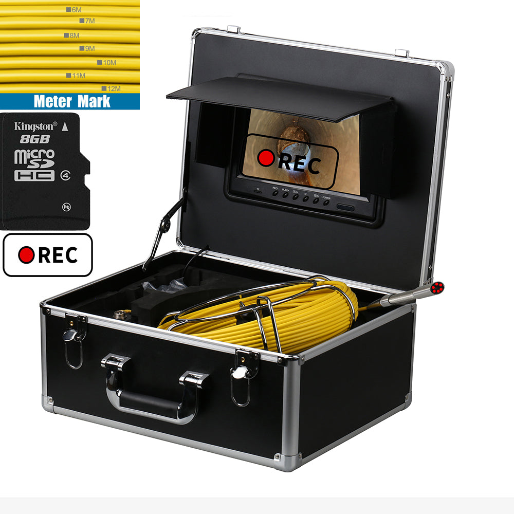 17mm Waterproof Sewer Inspection Camera Industrial Endoscope Borescope Camera with 9inch monitor