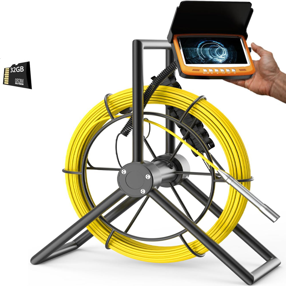 4.3inch 40mSewer Camera HD820P with DVR-32GB, (0.67in) Plumbing Drain Camera