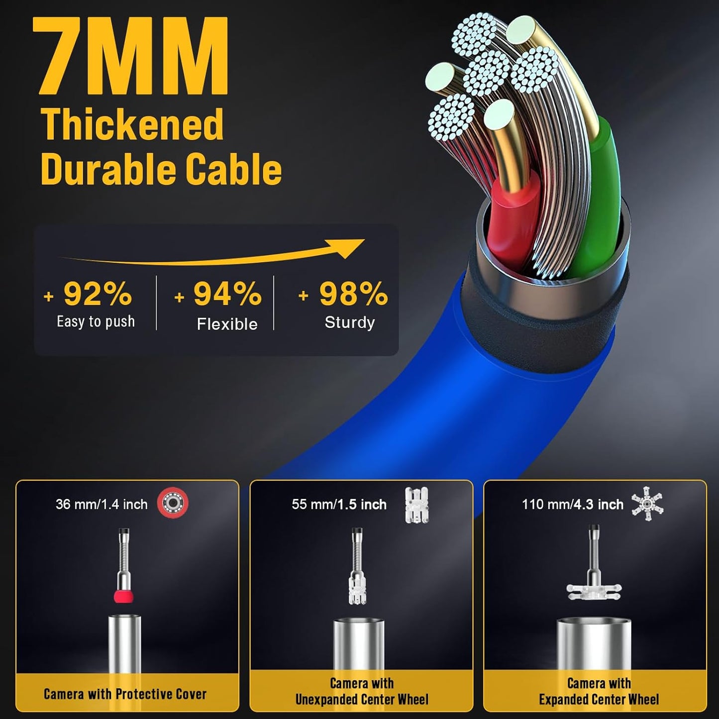 NO TAX WAY 9" IPS Screen Waterproof Pipe Inspection Drain Camera DVR 512Hz Sonde Transmitter Self Leveling Camera