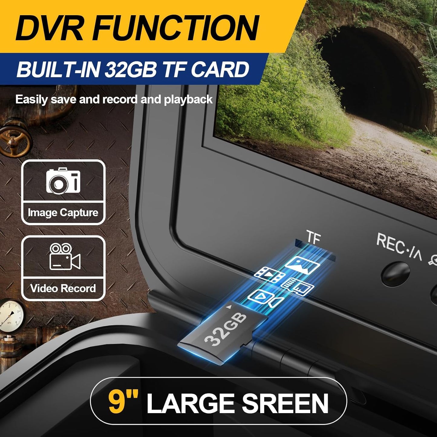 NO TAX WAY 9" IPS Screen Waterproof Pipe Inspection Drain Camera DVR 512Hz Sonde Transmitter Self Leveling Camera