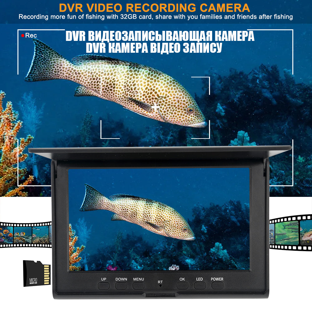 7 inch 20m DVR recorder HD visual fishing device underwater camera fish finder fishing