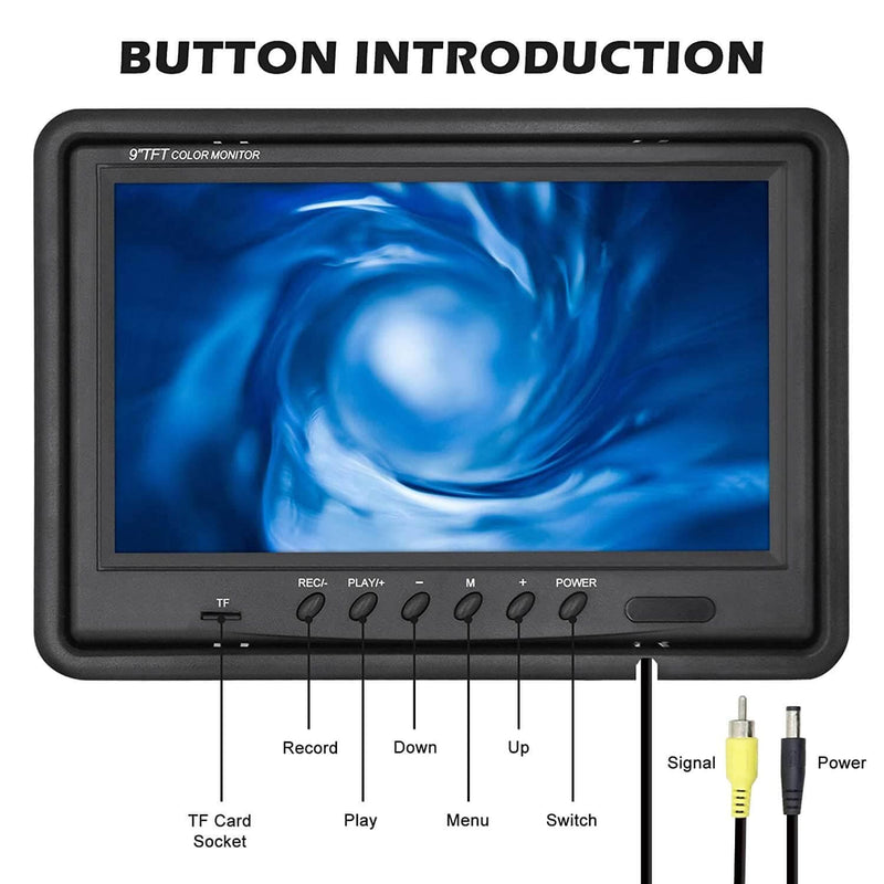 9" SD card recorder LCD monitor for fish camera pipe camera
