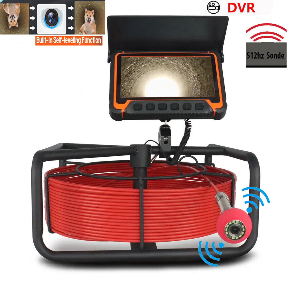 New 7inch DVR recorder Pipe Endoscope Inspection Camera with 512hz transmitter locator