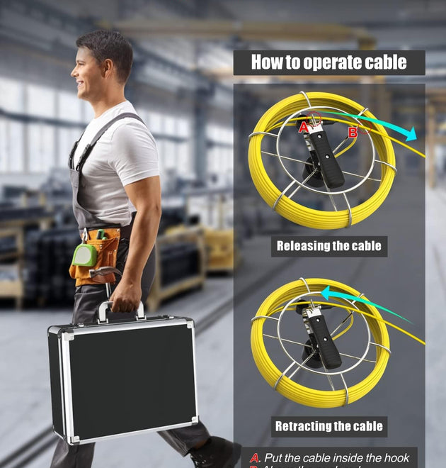 Sewer Camera 17mm Pipe Snake Cam 100ft Sewer Drain Video Inspection Camera with DVR Recorder