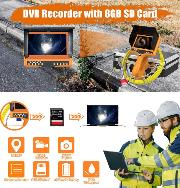 40m 512hz sonde autoself leveing Sewer Camera with locator receiver