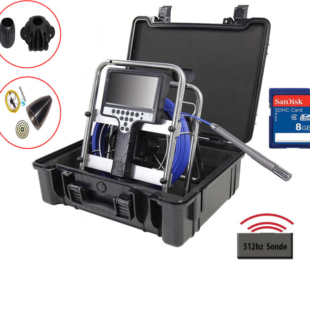23mm Auto Self Balancing DVR Counter Endoscope Pipe Camera Pipe Inspection Camera with 512hz Sonda Transmitter