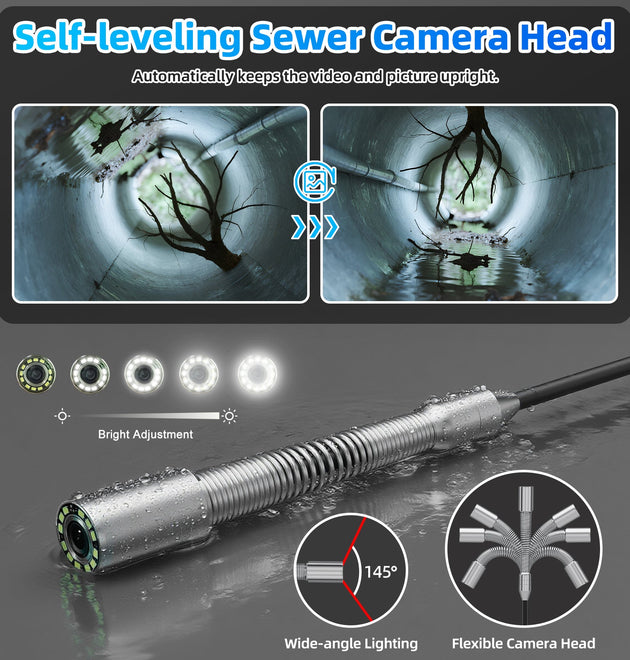 Drain Camera Harder Cable with 512Hz Sonde & Meter Counter | S850DSTKM