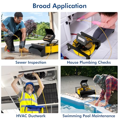Sewer Inspection Camera with 32GB Card Meter Counter,Plumbing Sewer Drain Snake Camera