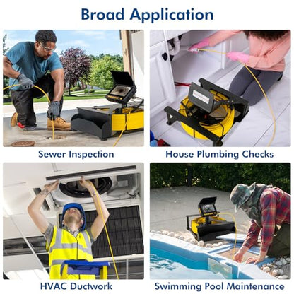 Sewer Inspection Camera with 32GB Card Meter Counter,Plumbing Sewer Drain Snake Camera