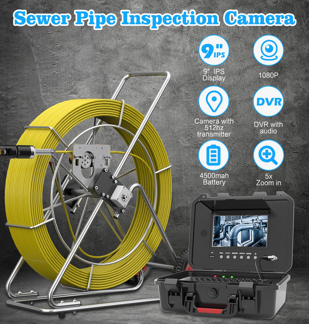 360 Rotating Plumbing Camera Long Range 263ft - 525ft Sewer Camera | U88360 (Delivery in 3-8 days)