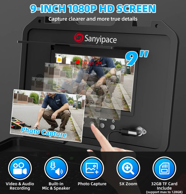 Plumbing Camera 360 Rotating, Sewer Camera Drain Camera with 9mm/11mm Coils  | S870DTKMC50 (Shipped within a week)