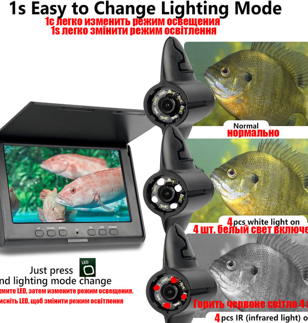 7 inch 20m DVR recorder HD visual fishing device underwater camera fish finder fishing