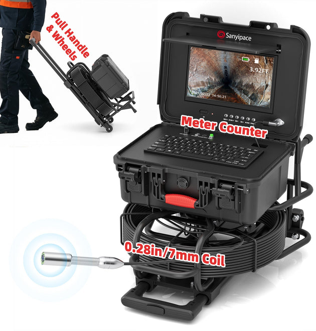 10-inch Sewer Camera with Easy Mobility Pull Handle & Wheels Drain Camera | S510DSRKM