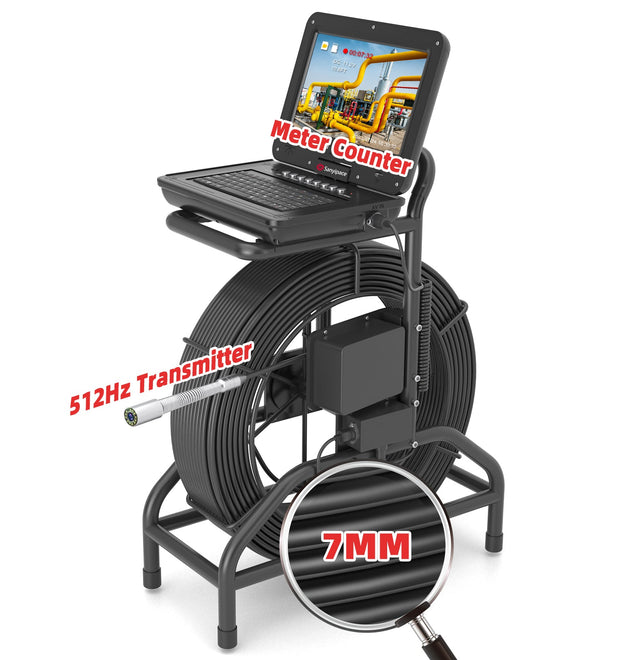 10-inch Large Sewer Camera with 512Hz sonde & Meter Counter | S810ASMKT