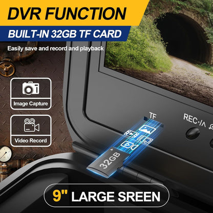 9" IPS Screen Waterproof Pipe Inspection Drain Camera DVR 512Hz Sonde Transmitter Self Leveling Camera