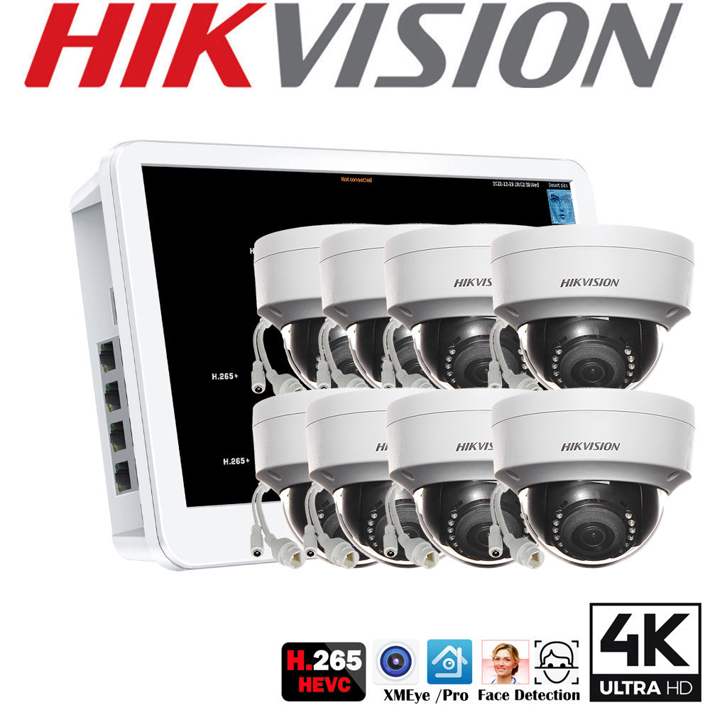 Original hikvision mutil language DS-2CD1143G0-I DS-2CD1043G2-I 4Mpx PoE IP bullet IP camera kit with 8ch POE NVR recorder