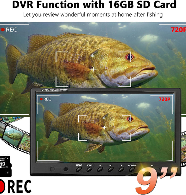 9 inch Underwater Fishing Camera for Lake Sea Boat Ice Fishing