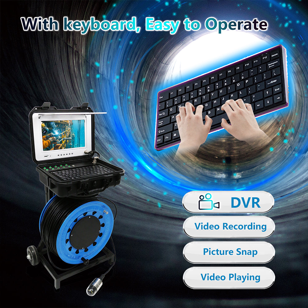360 Rotation Lens Borehole Camera 200M Deep Well Inspection Camera 2 Mega Pixel Deep Water Camera with DVR
