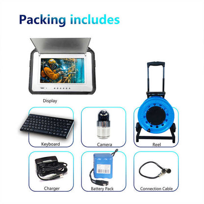360 Rotation Lens Borehole Camera 200M Deep Well Inspection Camera 2 Mega Pixel Deep Water Camera with DVR