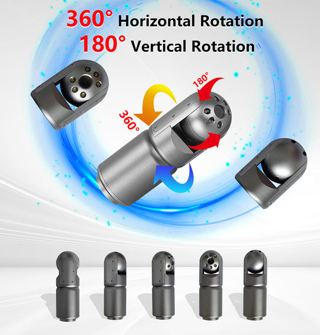 Sewer Camera with 360° Rotating Camera, 3M Telescoping Pole, 7