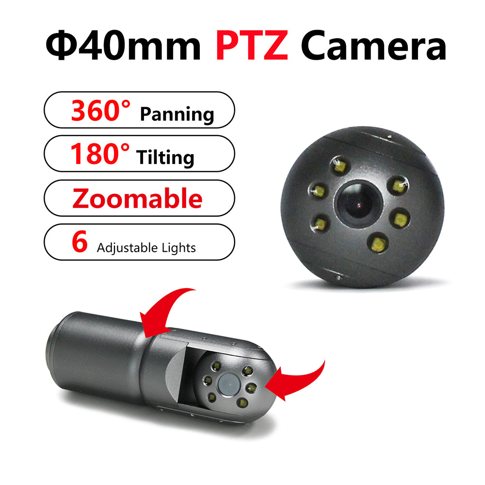 Waterproof Sewer Pan Tilt Camera 10inch LCD Monitor with DVR 2MP 360 Rotation Camera Head Endoscope with Meter Counter