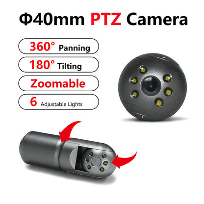 Waterproof Sewer Pan Tilt Camera 10inch LCD Monitor with DVR 2MP 360 Rotation Camera Head Endoscope with Meter Counter