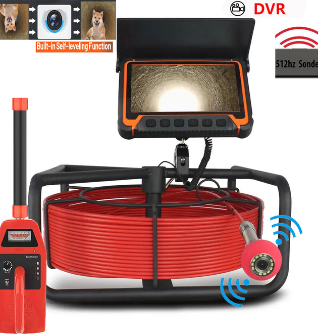 New 7inch DVR recorder Pipe Endoscope  Inspection Camera with 512hz transmitter locator