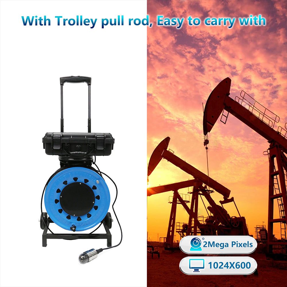 360 Rotation Lens Borehole Camera 200M Deep Well Inspection Camera 2 Mega Pixel Deep Water Camera with DVR