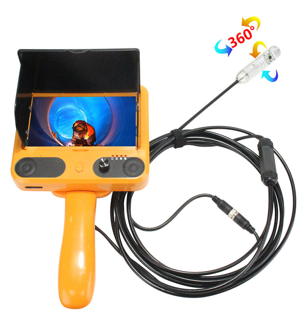 360 Rotation Camera kit with dual camera head for pipe and chimney inspection system with soft cable
