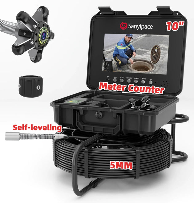 10-inch Plumbing Camera with Self-leveling & Meter Counter Sewer Camera | S840DSM