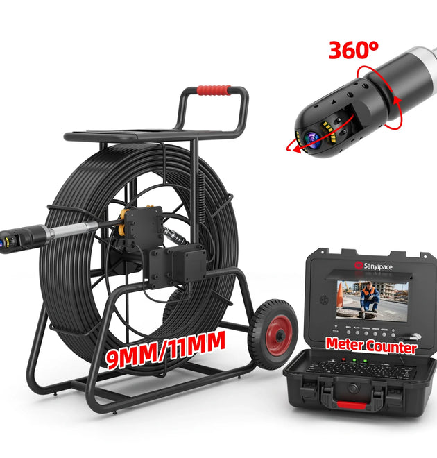Plumbing Camera 360 Rotating, Sewer Camera Drain Camera with 9mm/11mm Coils  | S870DTKMC50 (Shipped within a week)