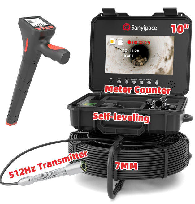 10-inch Plumbing Camera with Self-leveling & Meter Counter Sewer Camera | S840DSRTMS68