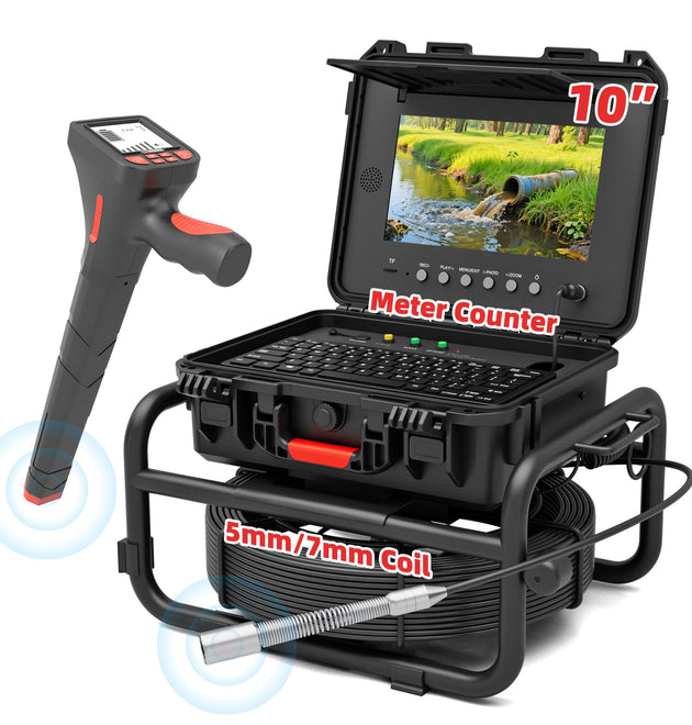 Drain Camera Harder Cable with 512Hz Sonde & Meter Counter | S850DSTKM