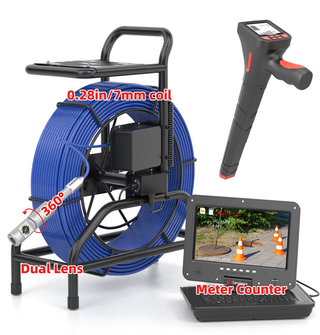 360° Rotating Stand Up Sewer Camera With 512Hz Transmitter | S810ASMKT360B (3–7 Day Delivery from U.S. Warehouse)