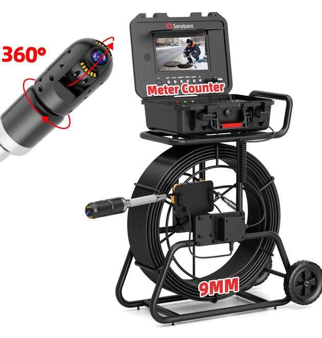 360 Rotating Plumbing Camera with 9mm Coils Sewer Camera | S830DTKMC50 (Shipped within a week)