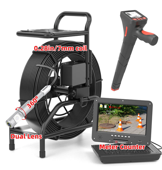 360° Horizontal Rotating Sewer Camera with Meter Counter | S810ASMKT360 (3–7 Day Delivery from U.S. Warehouse）