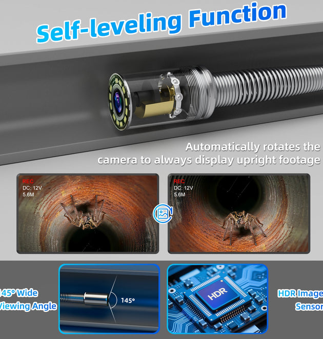 10-inch Plumbing Camera with Self-leveling & Meter Counter Sewer Camera | S840DSRTMS68